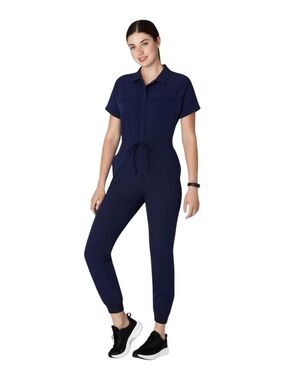 Mandala Equa-Tek Scrub Jumpsuit Core Navy Petite Small Medical Uniform